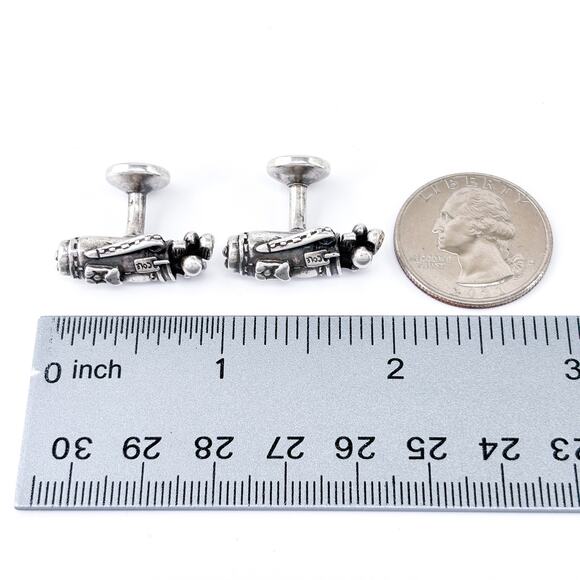 Vintage KENNETH COLE Golf Bag Cufflinks – Silver Plated - Gift For Men - Picture 7 of 7